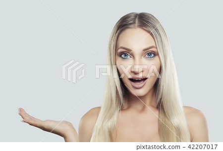 Surprised Spa Model Woman. Product Placement Surprised Spa Model Woman. Product Placement 42207017