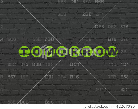 Timeline concept: Tomorrow on wall background 42207089