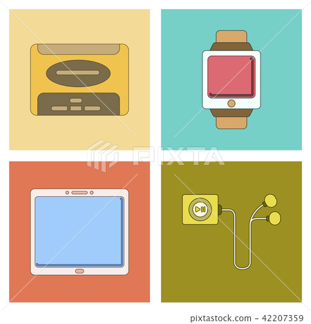 assembly flat icon gadget Digital drive player assembly flat icon gadget Digital drive player 42207359