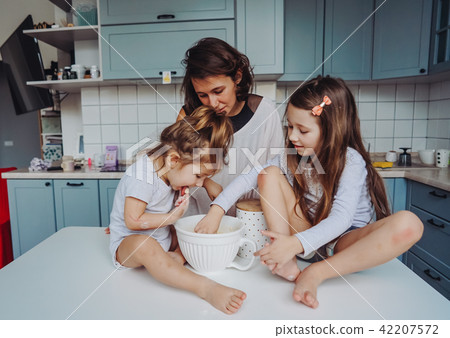 Happy family cook together in the kitchen 42207572