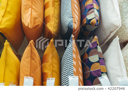 variety pillows display on shelf variety pillows display on shelf 42207946