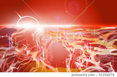Red abstract landscape background - Stock Illustration [42208878] - PIXTA
