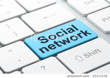 Social media concept: Social Network on computer keyboard background Social media concept: Social Network on computer keyboard background 42211230