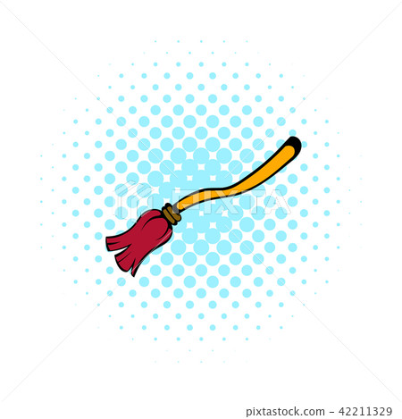 Witches broom icon, comics style 42211329