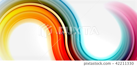 Rainbow fluid color line abstract background - swirl and circles, twisted liquid colours design Rainbow fluid color line abstract background - swirl and circles, twisted liquid colours design 42211330