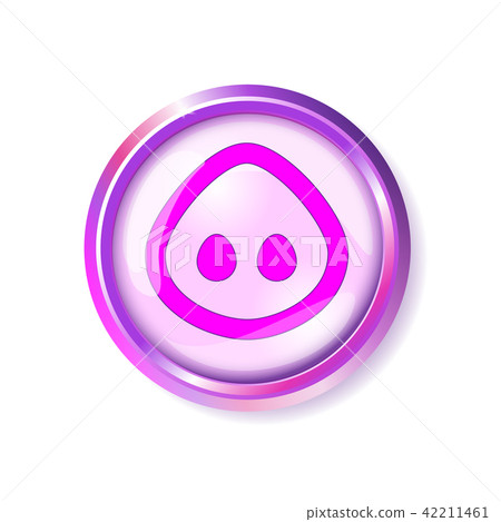 Pink button pig muzzle, snout nose. 42211461