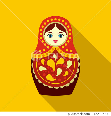 Russian matryoshka icon, flat style 42211484