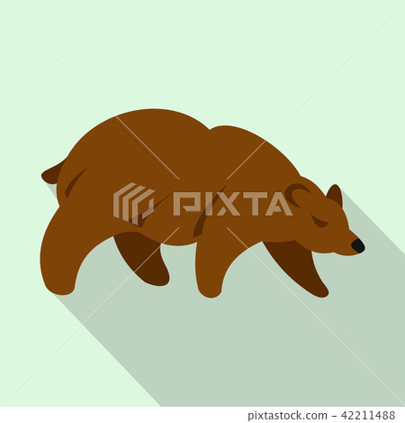 Brown bear icon, flat style Brown bear icon, flat style 42211488