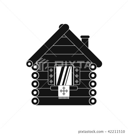 Wooden house icon, simple style 42211510