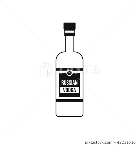 Bottle of vodka icon, simple style Bottle of vodka icon, simple style 42211516