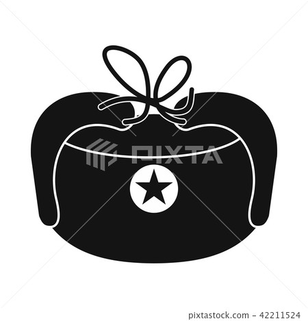 Hat with ear flaps icon, simple style Hat with ear flaps icon, simple style 42211524