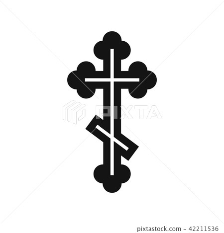 Orthodox cross icon, simple style Orthodox cross icon, simple style 42211536