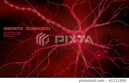 Human neuron low poly anatomy concept.... - Stock Illustration ...