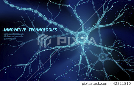 Human neuron low poly anatomy concept.... - Stock Illustration ...
