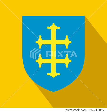 Heraldic cross of France on a shield icon 42211897