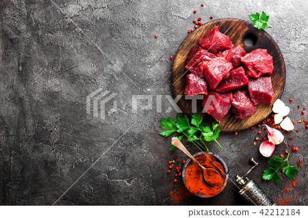 Raw beef meat. Fresh sliced beef sirloin 42212184