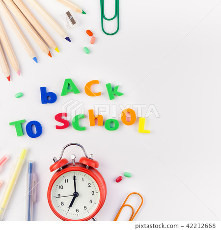 Back to school concept with office supplies Back to school concept with office supplies 42212668