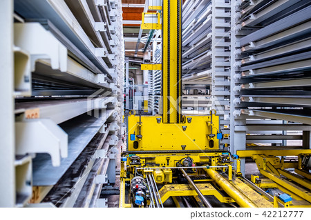 Close-up of fully automated warehouse system Close-up of fully automated warehouse system 42212777