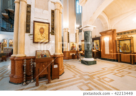 Tbilisi, Georgia. Interior Of The Holy Trinity Cathedral of Tbilisi Tbilisi, Georgia. Interior Of The Holy Trinity Cathedral of Tbilisi 42213449