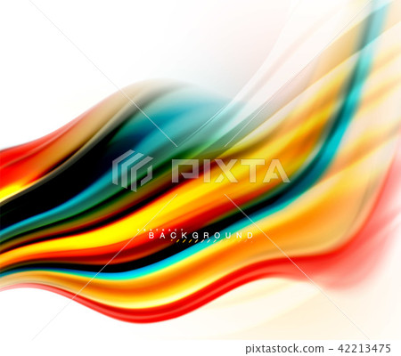 Fluid liquid mixing colors concept on light grey background, wave and swirl curve flow line, trendy Fluid liquid mixing colors concept on light grey background, wave and swirl curve flow line, trendy 42213475