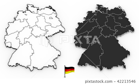 Detailed map of Germany with national regions 42213546