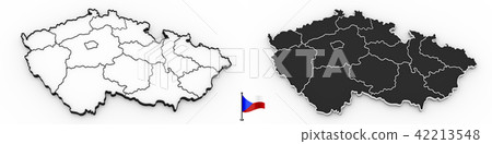 Map of Czech republic with national regions 42213548
