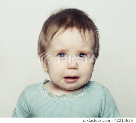 Small Baby Girl Crying. Sad Child 42213639