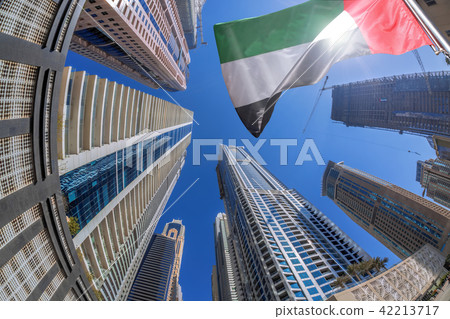 Skyscrapers against sky in Dubai, UAE Skyscrapers against sky in Dubai, UAE 42213717