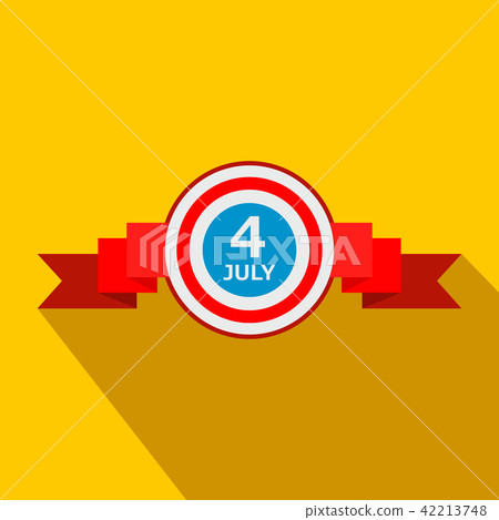 4th of July Independence Day badge with a ribbon 4th of July Independence Day badge with a ribbon 42213748