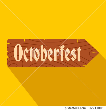 Oktoberfest road wooden sign flat icon Oktoberfest road wooden sign flat icon 42214005