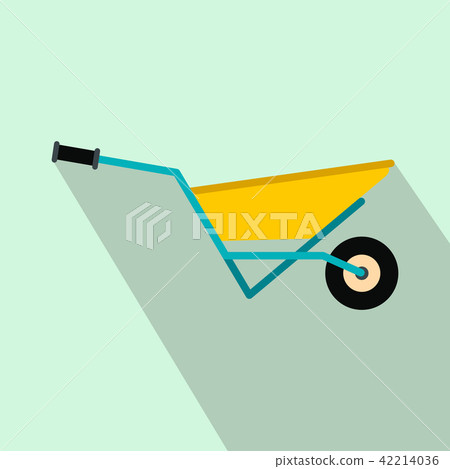 A wheelbarrow full of turf flat icon  42214036