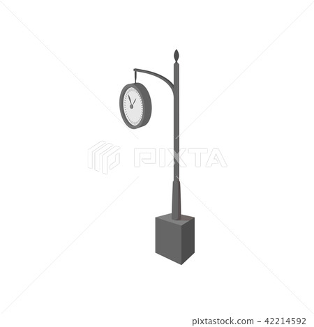 Train station clock cartoon icon Train station clock cartoon icon 42214592