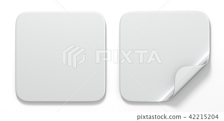 White Square Sticker Vector Blank white square stickers with curved corner 3D - Stock Illustration ...