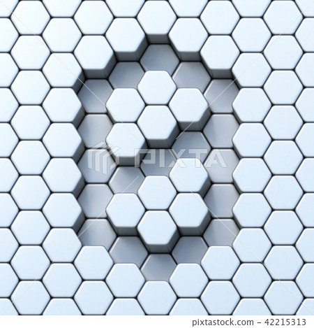 Hexagonal grid number ZERO 0 3D 42215313