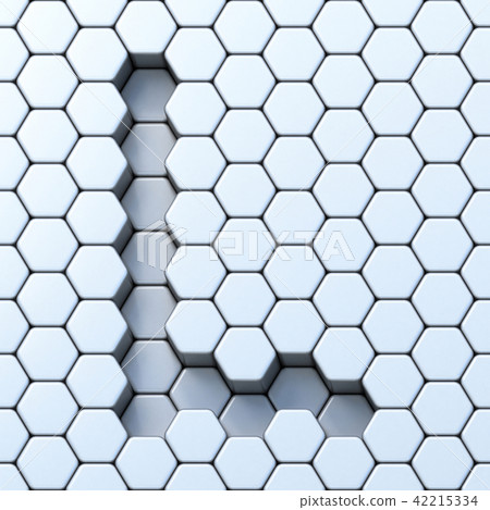 Hexagonal grid letter L 3D 42215334