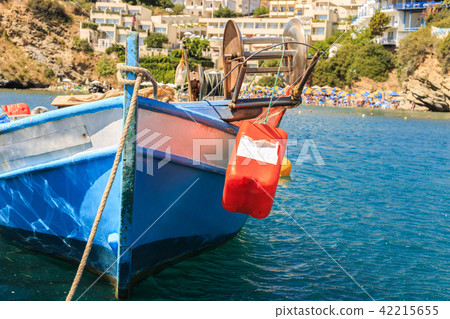 Fishing boat in the harbor of the Mediterranean close-up Fishing boat in the harbor of the Mediterranean close-up 42215655