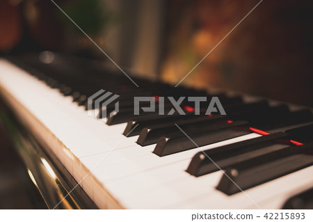 Classic piano key, acoustic music instrument 42215893