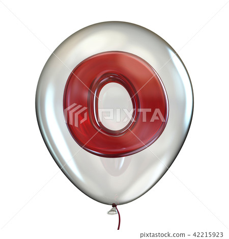 Letter O in transparent balloon 3D Letter O in transparent balloon 3D 42215923