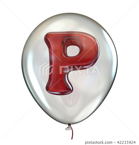 Letter P in transparent balloon 3D Letter P in transparent balloon 3D 42215924