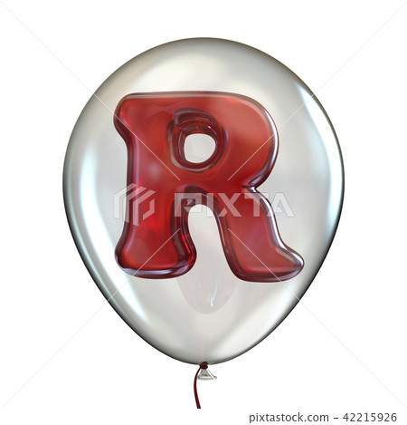 Letter R in transparent balloon 3D Letter R in transparent balloon 3D 42215926