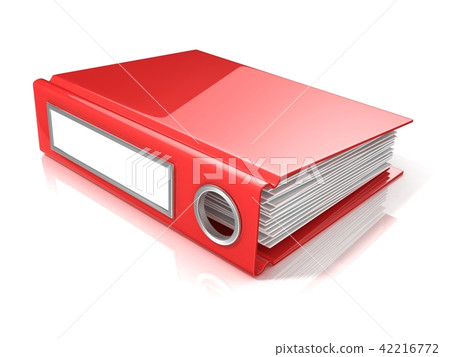 Red office folder. 3D Red office folder. 3D 42216772