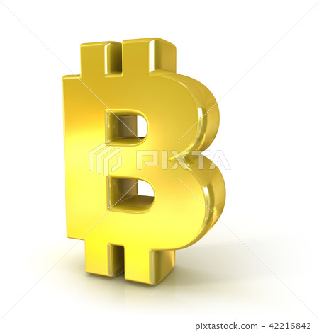 Bitcoin 3D golden sign 42216842