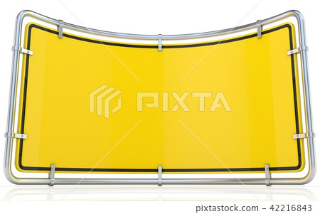 Blank warning sign. Bended 3D Blank warning sign. Bended 3D 42216843