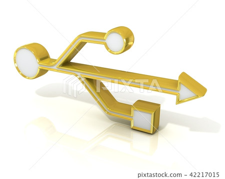 USB 3d golden sign USB 3d golden sign 42217015