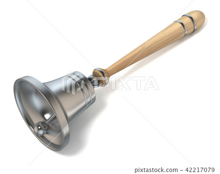 School call bell. Hand bell. 3D School call bell. Hand bell. 3D 42217079