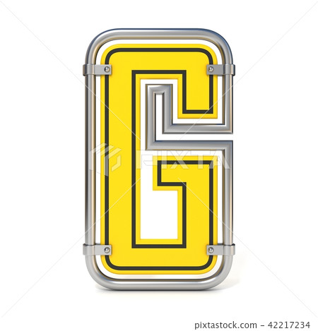 Framed traffic road sign FONT letter G 3D 42217234