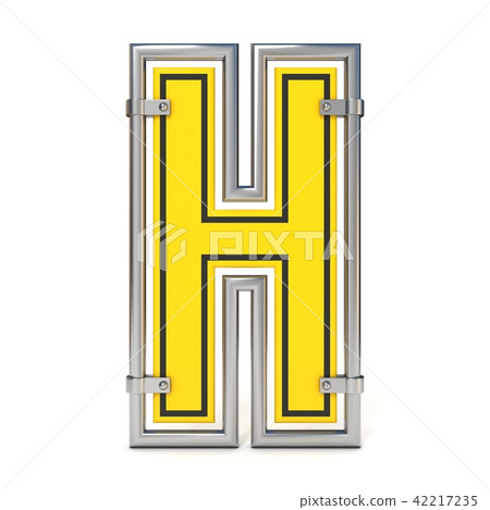 Framed traffic road sign FONT letter H 3D 42217235