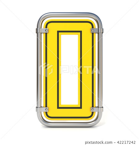 Framed traffic road sign FONT letter O 3D Framed traffic road sign FONT letter O 3D 42217242