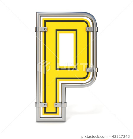 Framed traffic road sign FONT letter P 3D Framed traffic road sign FONT letter P 3D 42217243