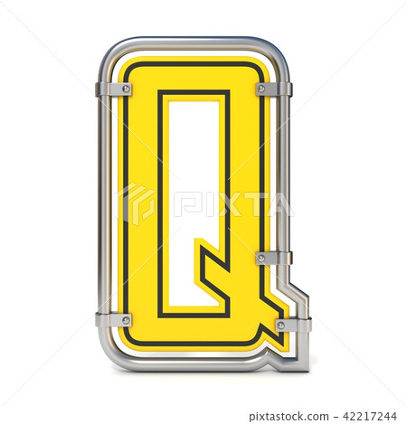 Framed traffic road sign FONT letter Q 3D Framed traffic road sign FONT letter Q 3D 42217244